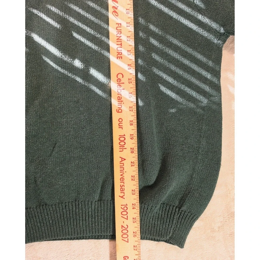 Croft & Barrow Mens XL Forest Green Crewneck Sweater 100%‎ Cotton Ribbed Knit
